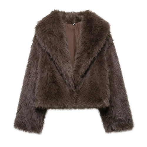 Brown Street faux fur coat for autumn eprolo