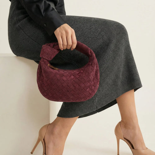 Bordeaux Bag braided suede knot eprolo