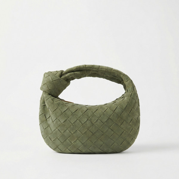 Olive Green Bag braided suede knot eprolo