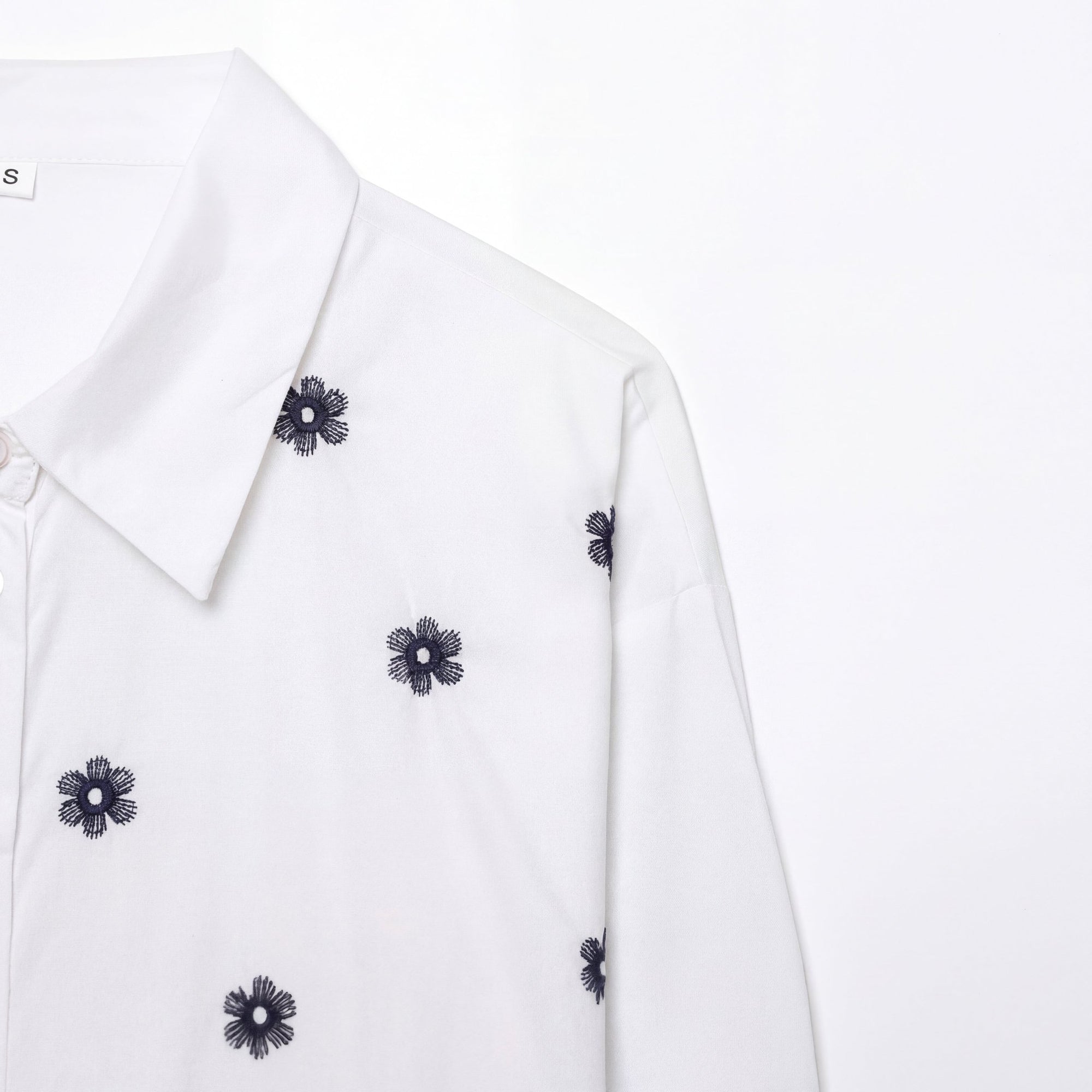 Embroidered collar long sleeved shirt top for women eprolo